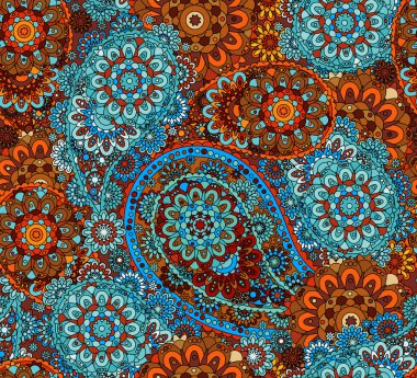 Hindistan süsleme paisley ve mehndi tasarımlar
