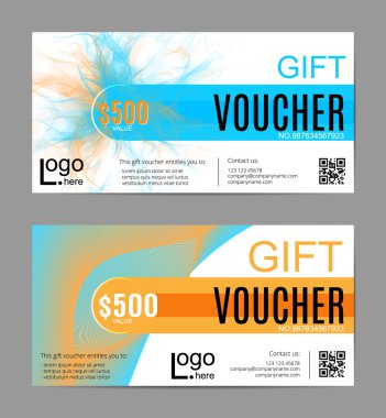 Çeki, hediye çeki, kupon şablonu. Çiçek, kaydırma desen. Arka plan tasarım. Vektör