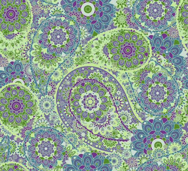 Floral paisley seamless pattern. Vector. Colorful eastern style background. — ストックベクタ