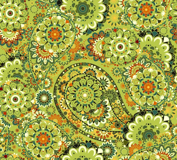 Floral paisley seamless pattern. Vector. Colorful eastern style background. — ストックベクタ