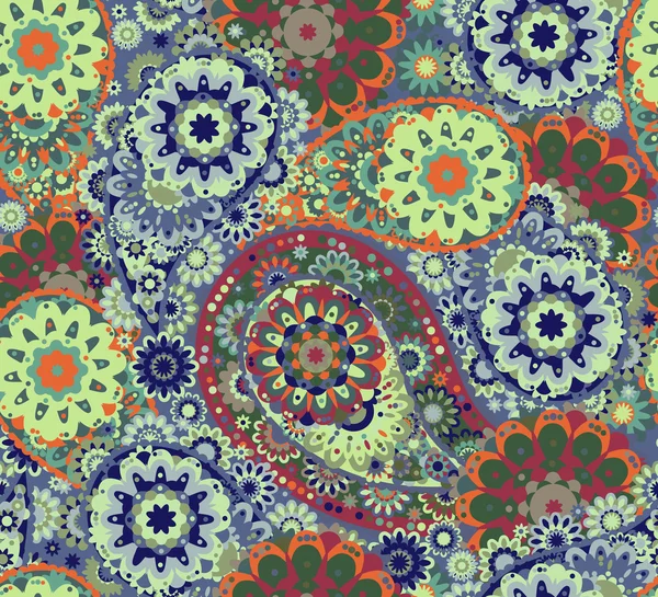 Padrão sem costura paisley floral. Vector. Fundo colorido estilo oriental . — Vetor de Stock