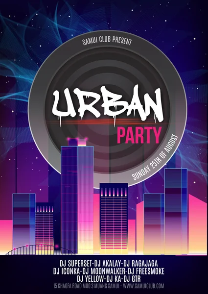 Urban Dance Party Poster modello di sfondo - Illustrazione vettoriale — Vettoriale Stock