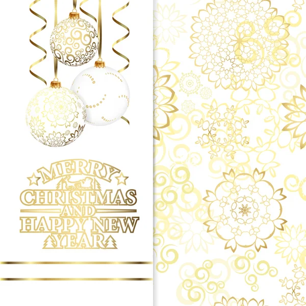 Hintergrund mit Sternen und Weihnachtskugel, Illustration — Stockvektor
