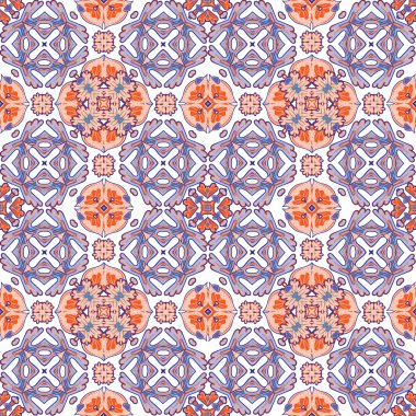 Dekoratif renkli seamless modeli mozaik etnik tarzda. vektör arka plan illüstrasyon