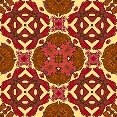 Damasko Dikişsiz desen arka plan, Fas renkli süsleme.