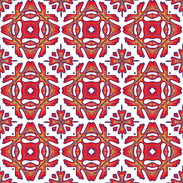 Gorgeous seamless patchwork pattern from colorful Moroccan tiles, ornaments. For wallpaper, pattern fills, surface textures. — Stock vektor