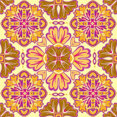 Seamless patchwork pattern from Moroccan, Portuguese  tiles, Azulejo, ornaments. For wallpaper, pattern fills, surface textures