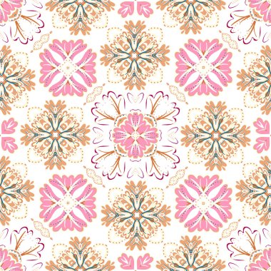 İspanyol geleneksel süsleme, Akdeniz seamless modeli, çini tasarım, illüstrasyon vektör.