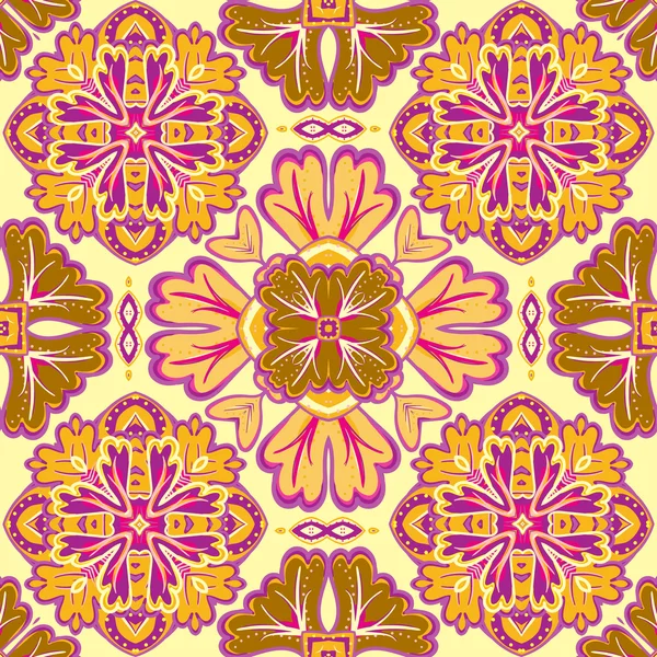 Seamless patchwork pattern from Moroccan, Portuguese  tiles, Azulejo, ornaments. For wallpaper, pattern fills, surface textures
