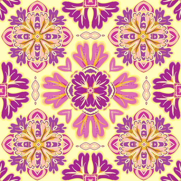 Seamless patchwork pattern from Moroccan, Portuguese  tiles, Azulejo, ornaments. For wallpaper, pattern fills, surface textures