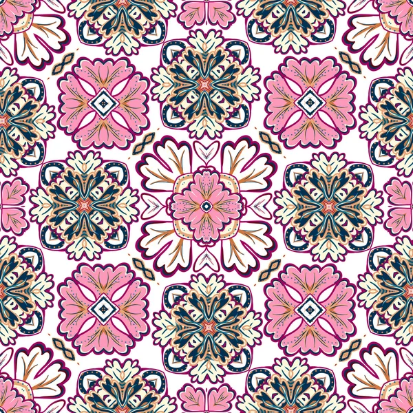 İspanyol geleneksel süsleme, Akdeniz seamless modeli, çini tasarım, illüstrasyon vektör.