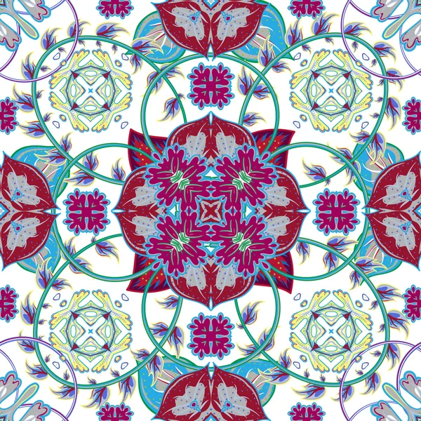 Türkische, arabische, afrikanische Osmanische Reiche Ära traditionelle nahtlose Keramikfliese, Vektor florales Muster. — Stockvektor