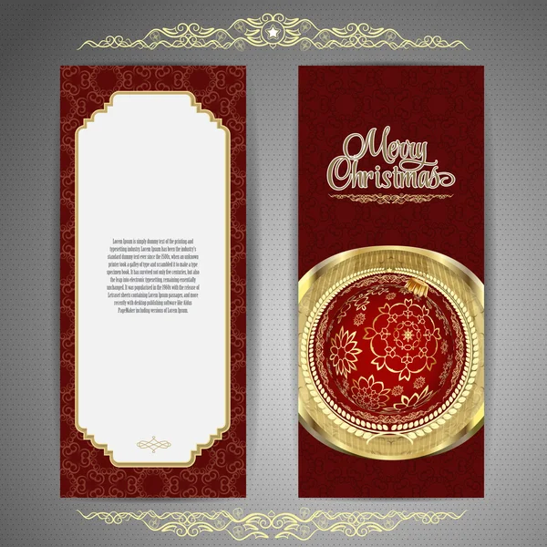 Christmas and New Year  Vector greeting card — Stock Vector