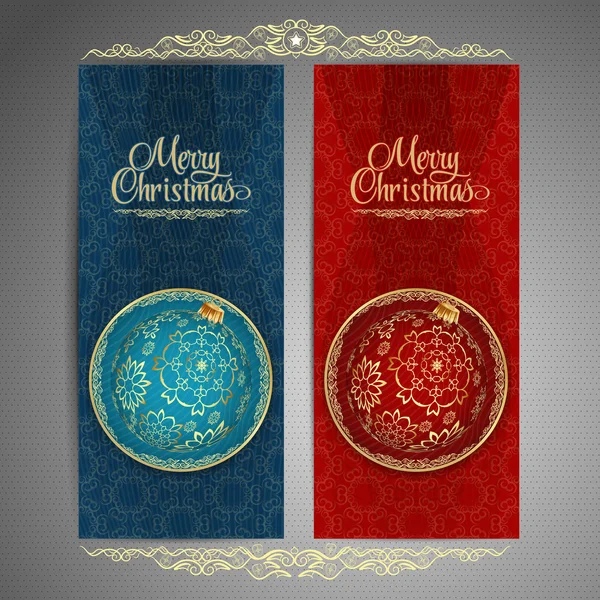 Χριστούγεννα και Πρωτοχρονιά διάνυσμα ευχετήρια κάρτα — Διανυσματικό Αρχείο