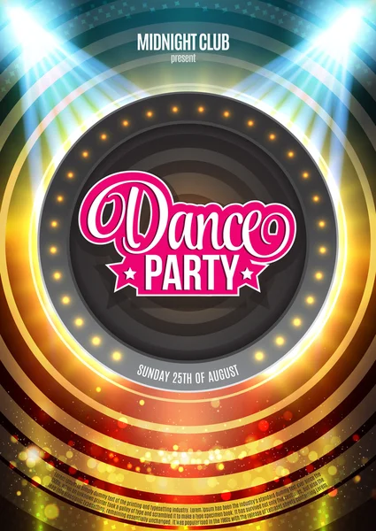 Dance Party Night Poster Background Template - Ilustração vetorial — Vetor de Stock