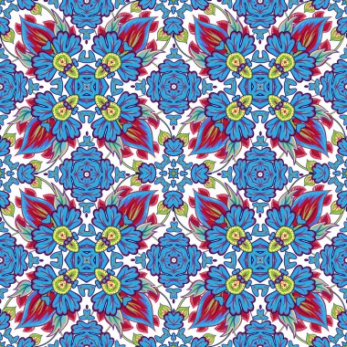 Vektör arka plan Mozaik, seramik, Mayolikası, seamless modeli.