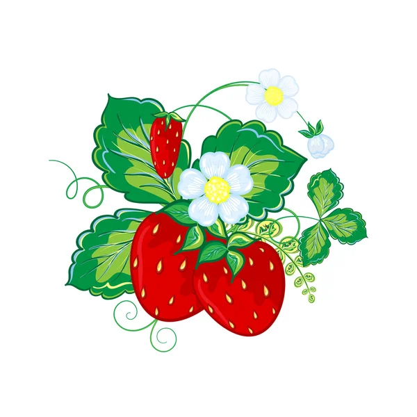 Strawberries vector hand draw cartoon illustrations. — Stock Vector