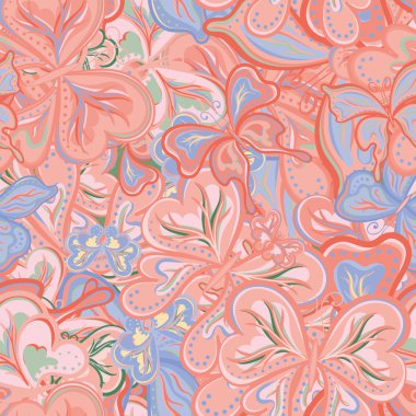 Tekstil, kumaş veya duvar kağıdı için Kelebekler ile sorunsuz vektör desen.