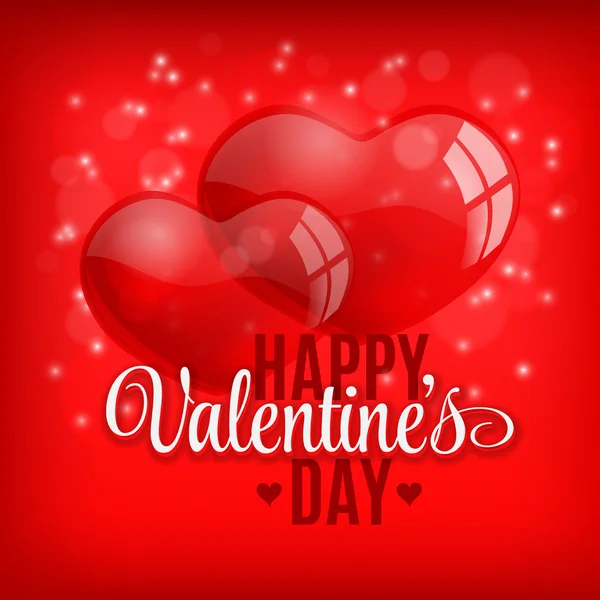 Fondo del día de San Valentín con burbujas voladoras corazones. Ilustración vectorial . — Vector de stock