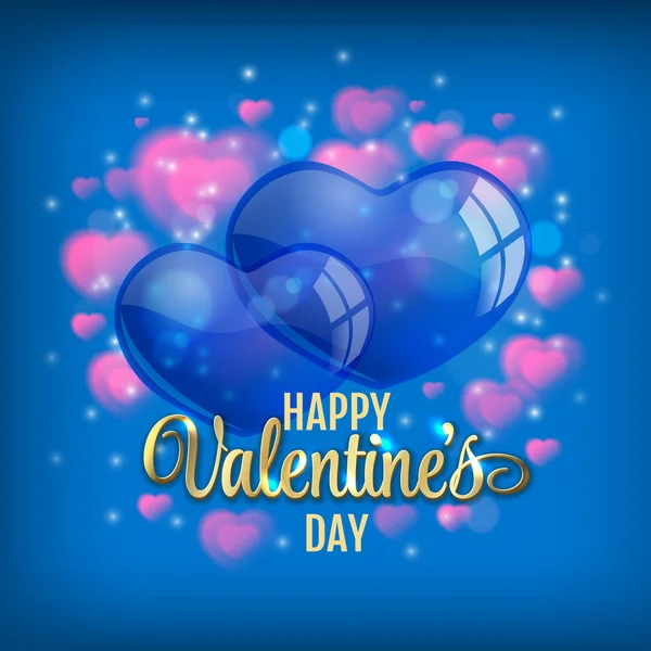 Fondo del día de San Valentín con burbujas voladoras corazones. Ilustración vectorial . — Vector de stock