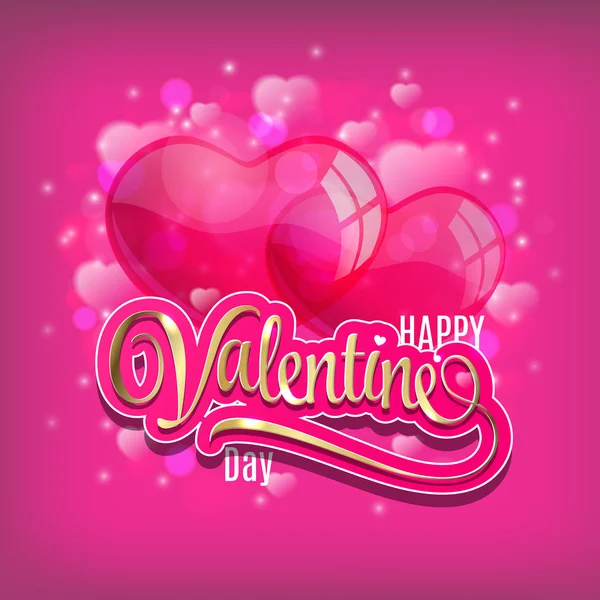 Día de San Valentín vector de fondo con globos del corazón en el campo rojo . — Vector de stock