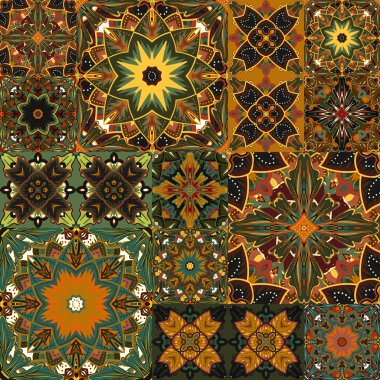 Seamless background pattern. Will tile endlessly. Patchwork pattern