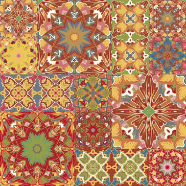 Seamless background pattern. Will tile endlessly. Patchwork pattern
