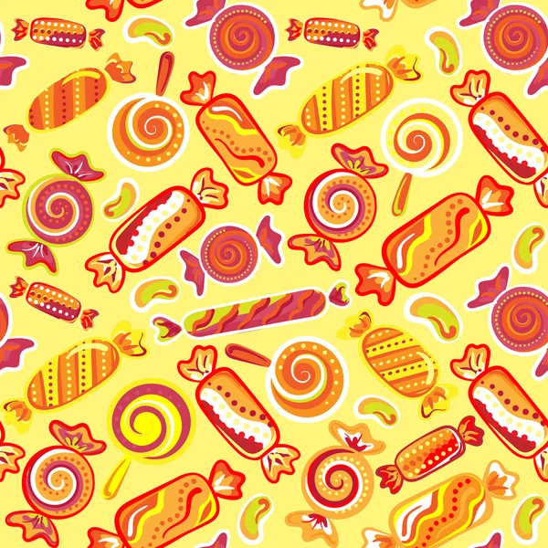 Seamless pattern vector  background with lollipops and candies. Vector seamless background with colorful candies. — 스톡 벡터