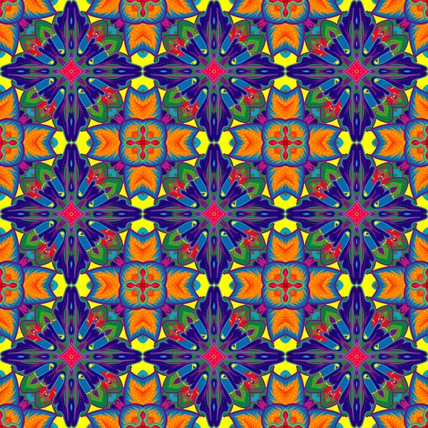 Vektorové pozadí abstraktní bezešvé patchwork od tmavě šedé modré a bílé ornamenty, marocké geometrické vzory, stylizované květiny a listy — Stockový vektor