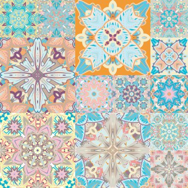 Sorunsuz vektör desen. Patchwork. Arap tarzında. Soyut illüstrasyon.