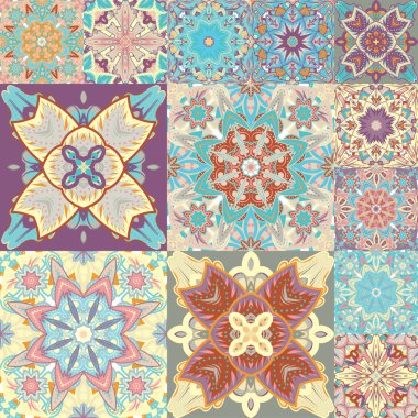 Sorunsuz vektör desen. Patchwork. Arap tarzında. Soyut illüstrasyon.