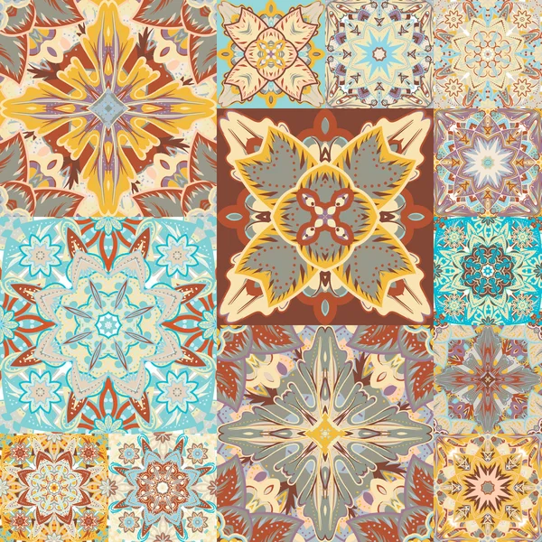 Modèle vectoriel sans couture. Patchwork. en style arabe. Illustration synthétique . — Image vectorielle