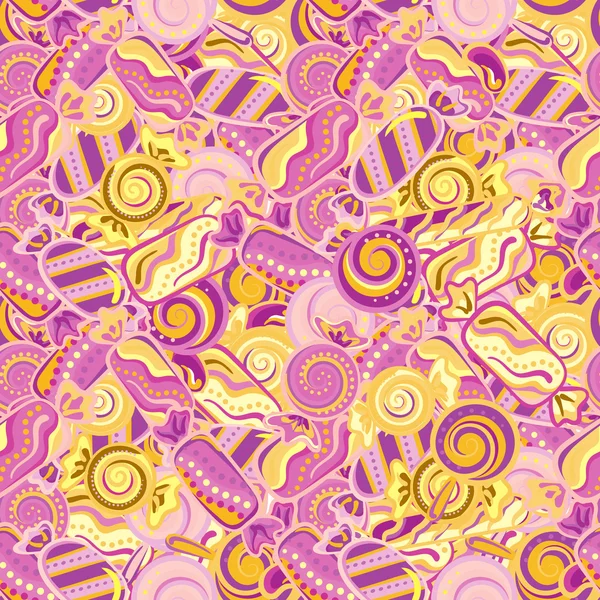 Yummy colorful sweet lollipop candy cane seamless pattern. Vector illustration. Holidays background. — Διανυσματικό Αρχείο