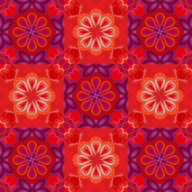 Dikişsiz renkli desen oryantal tarzı. Islam, Arapça, Asya motifleri