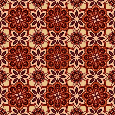 Dikişsiz renkli desen oryantal tarzı. Islam, Arapça, Asya motifleri