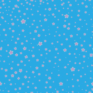 Seamless pattern with cute lilac flowers on white background. Can be used for wallpaper, pattern fills, web page background, surface textures, textile etc.