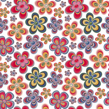 Decorative stylish spring seamless floral pattern. Bright endless texture with flowers. Template for design and decoration