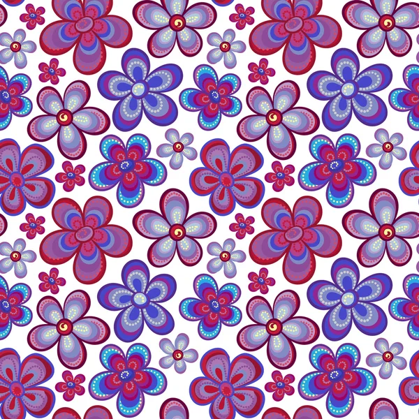 Decorativo elegante patrón floral sin costuras de primavera. Textura brillante sin fin con flores. Plantilla para diseño y decoración — Archivo Imágenes Vectoriales