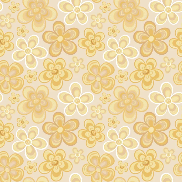 Nahtlose bunte Retro-Blume Hintergrund Muster in Vektor. Niedliche Frühlingsblumen Hippi nahtloses Muster — Stockvektor