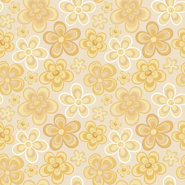 Seamless colorful retro flower background pattern in vector. Cute spring flowers hippi seamless pattern — Stock vektor