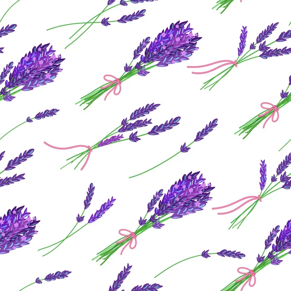 Padrão sem costura com mão desenhada elementos florais - lavanda perfumada. Ilustração vetorial . —  Vetores de Stock