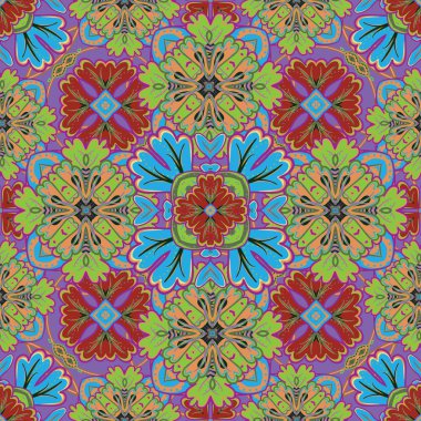 Dikişsiz desen renkli fayans Faslı, dan süsler. Duvar kağıdı, desen dolgularını, web sayfası arka planı, yüzey dokuları için kullanılabilir.