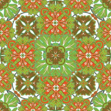 Dikişsiz desen renkli fayans Faslı, dan süsler. Duvar kağıdı, desen dolgularını, web sayfası arka planı, yüzey dokuları için kullanılabilir.