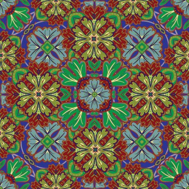 Dikişsiz desen renkli fayans Faslı, dan süsler. Duvar kağıdı, desen dolgularını, web sayfası arka planı, yüzey dokuları için kullanılabilir.