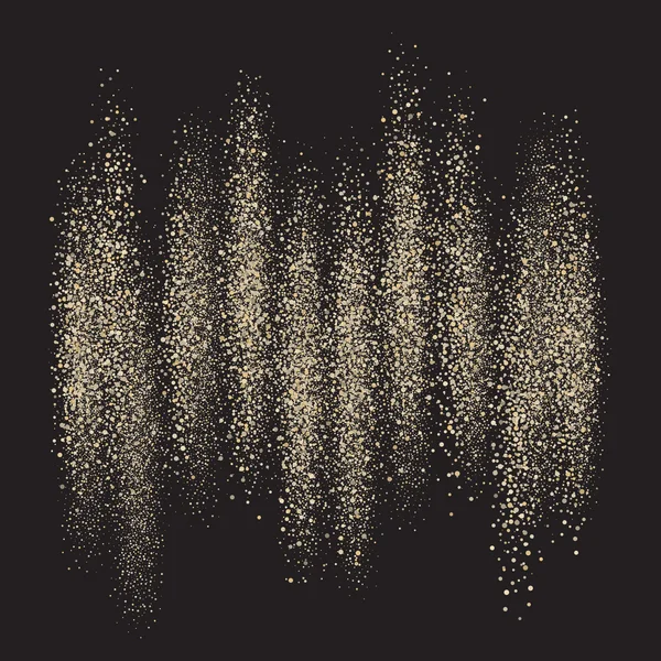 Gold glitter texture on a black background. Golden grainy abstract  texture on a black  background. Design element. Vector illustration,eps 10. — Wektor stockowy