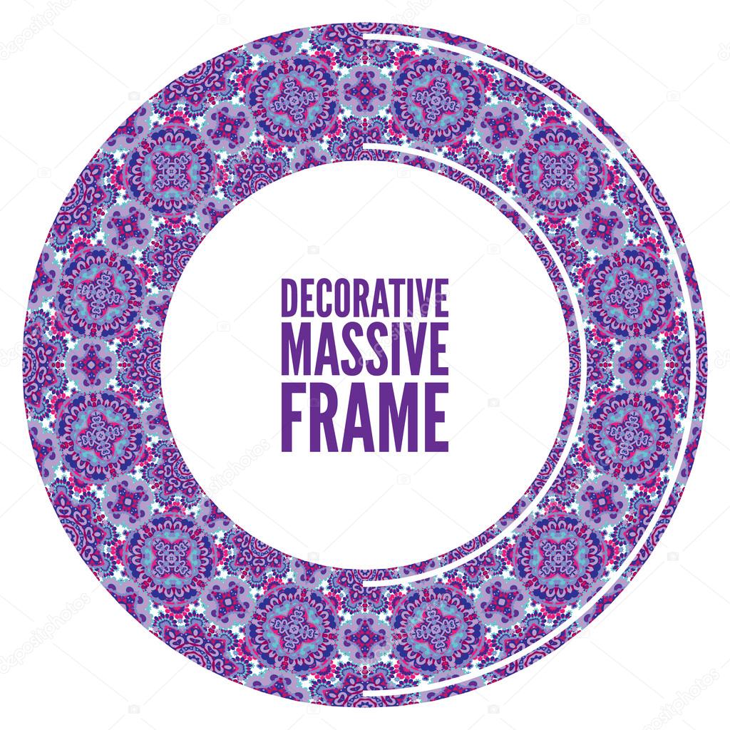 Decorative ornate round frame in Victorian style. Ornamental round border for wedding invitations and greeting cards.Vector illustration