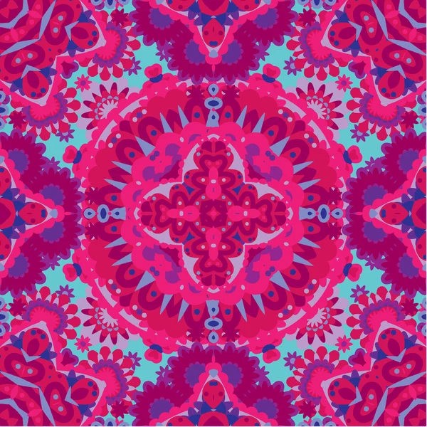 Colorful lace pattern with ornate elements. Pink blue abstract background. Vector stock illustration. — Διανυσματικό Αρχείο