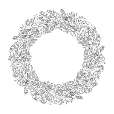 Dügün orman poppies, Gelin için çelenk yabani meyveler, çiçekler. Elle çizilmiş sanat vektör. Aşk kavramı için düğün davetiyeleri kartları bilet marka logosu etiket. Boyama kitabı sayfası yetişkin için