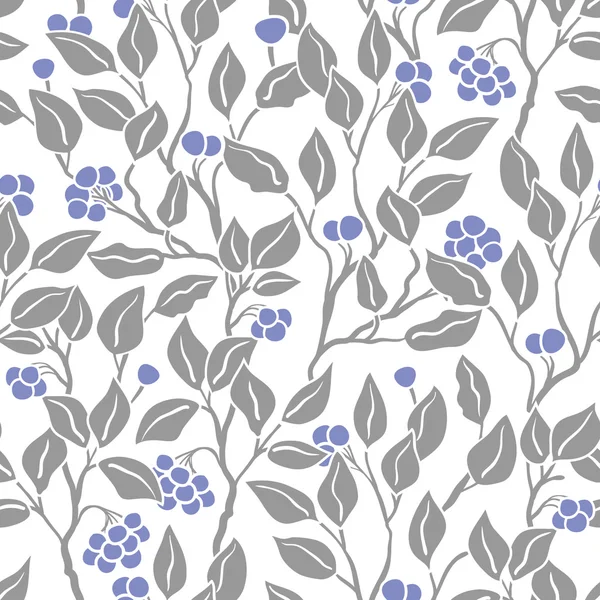 Vector Seamless Floral Pattern. Art Deco vintage pattern with  silver leaves. Hand Drawn Floral Texture, Decorative Flowers, Coloring Book — ストックベクタ