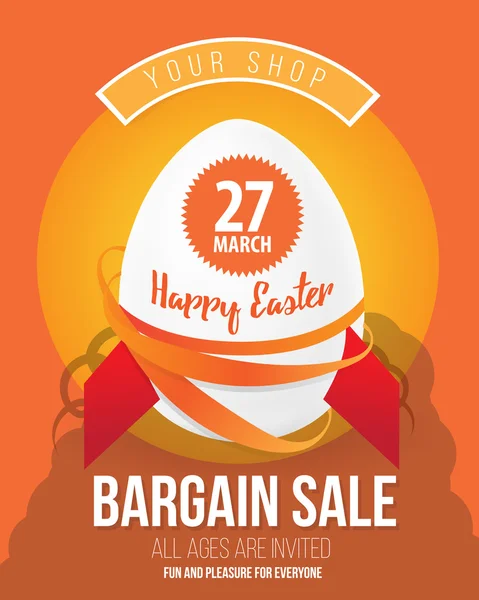 The Easter eggs banner for Easter sales with special egg as rocket. — Stockový vektor